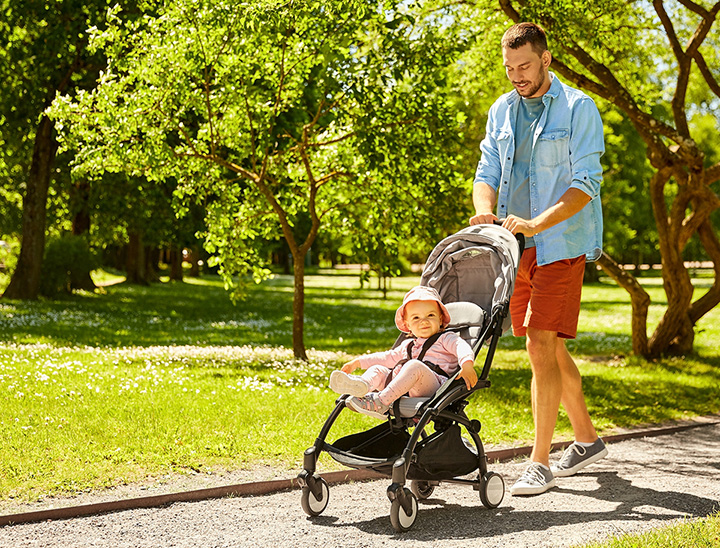 Image of father and child on a public footpath
